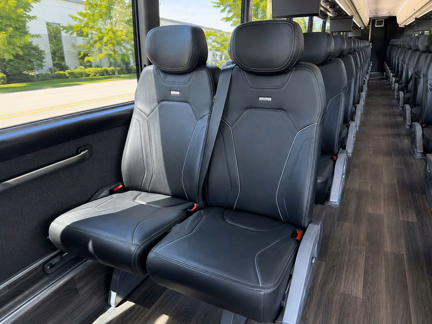 56 passenger charter bus inside