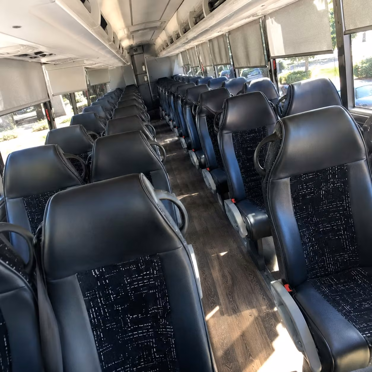 hoover charter bus rental interior